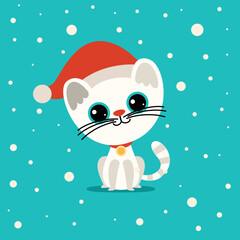 Christmas Concept With Cartoon Cat