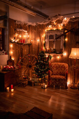 Fototapeta na wymiar christmas tree with candles