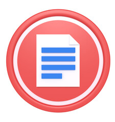 3d rendering of document icon