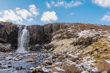 Der Gefufoss in den Bergen von Seyðisfjörður im osten von Iceland