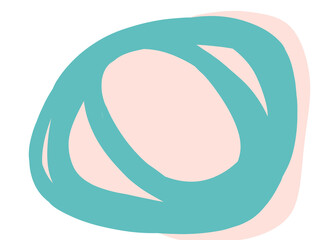 Pastel red green blob organic doodle hand drawing shape and form illustration background element