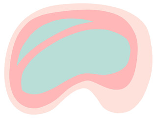 Pastel red green blob organic doodle hand drawing shape and form illustration background element