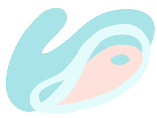 Pastel red green blob organic doodle hand drawing shape and form illustration background element