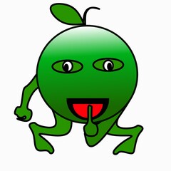 green Orange fruit cartoon