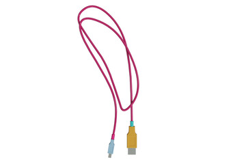 illustration, isolated usb cable