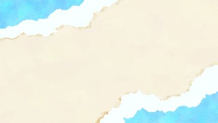 波打ち際の背景イラスト　水彩風　手描き