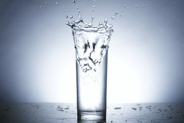 This is photo of water scattered in glass.