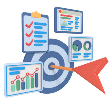 3d illustration of digital marketing business