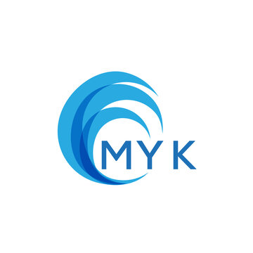 MYK letter logo. MYK blue image on white background. MYK Monogram logo design for entrepreneur and business. MYK best icon.
