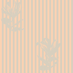 Fototapeta na wymiar Floral Striped Seamless Pattern Design