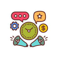 Campaigns Timing icon in vector. Logotype