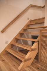 木造の家の階段　wood  stairs