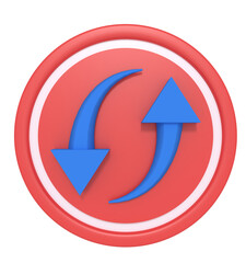 3d rendering of refresh  icon