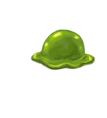 Matcha green tea ice cream isolated hand painting illustration