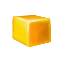 Realistic illustration of beeswax. Watercolor yellow wax 