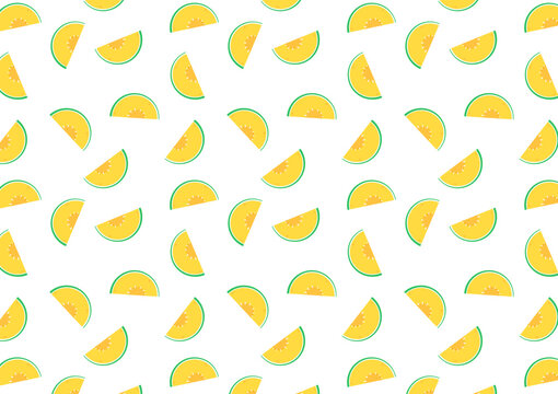 Melon pattern background. melon on white background. wallpaper. symbol.