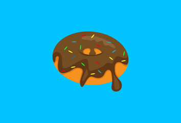 vector graphics illustration of  Chocolate doughnut perfect for web design.Cartoon vector icon etc. etc