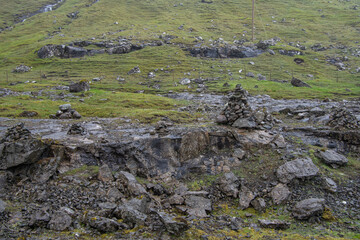 Steinhaufen auf den Färöer-Inseln
