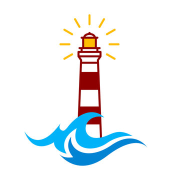 lighthouse icon vector illustration flat logo clipart