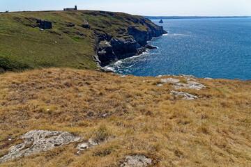 View of the coastline from Tintagel castle - Cornwall,