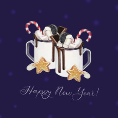 happy new year card vector illustration
