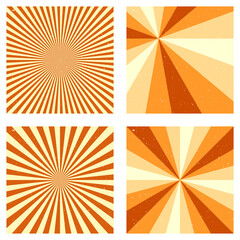 Fototapeta premium Astonishing vintage backgrounds. Abstract sunburst covers with radial rays. Authentic vector illustration.