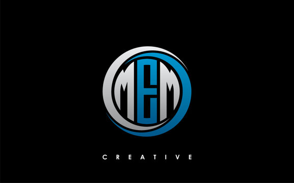 MEM Letter Initial Logo Design Template Vector Illustration