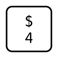 Obraz premium Keyboard 4 and $ key