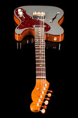 electric guitar, guitar neck, on a black background, custom
