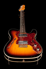 Obraz na płótnie Canvas electric guitar, guitar deck, on a black background, custom