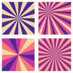 Amazing vintage backgrounds. Abstract sunburst covers with radial rays. Artistic vector illustration.