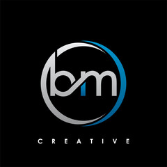 BM Letter Initial Logo Design Template Vector Illustration