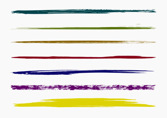 Grunge vector dry brush strokes, vector, isolated