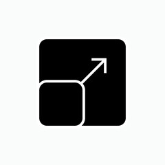 Resize Icon. Setting, Dimensional Arrangement Symbol - Vector.  