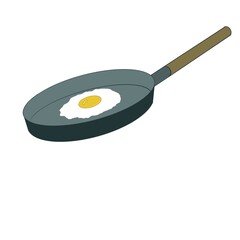 Frying pan and fried egg