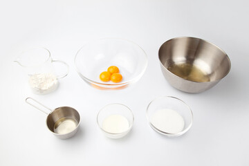 お菓子作り 材料 白背景