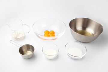 お菓子作り 材料 白背景