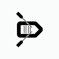 Rubber Boat Icon. Water Transportation Symbol - Vector.    