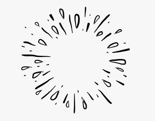 Hand drawn star burst explosion. Illustrated Design Element.