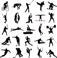 Fototapeta na wymiar 25 high quality sport silhouettes - vector