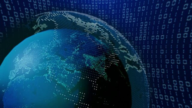 Global Binary Code Digital Background concept,Binary code web security payment business.