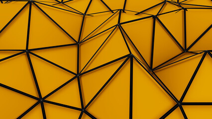 Abstract simple triangulated wireframe background. 3d render