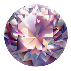 Realistic colorful diamond illustration on white background - eps10 vector