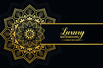 Luxury golden color mandala background design