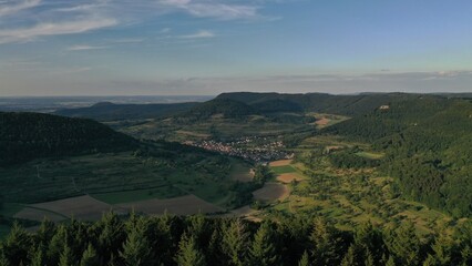 Obraz premium A small village among the hills. Germany.