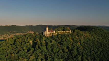 The old castle on the mountain. Burg Teck.
