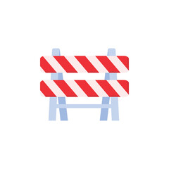 Obraz premium Safety barriers, road repair lines, construction warning signs