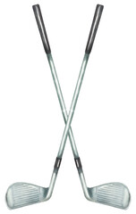 Two crossed golf clubs