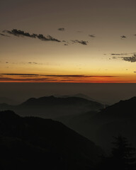 Winter Line during sunset in Mussoorie