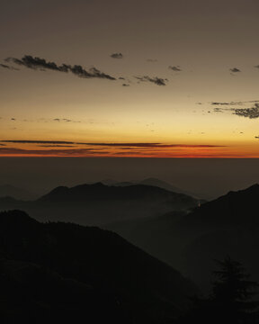 Winter Line during sunset in Mussoorie